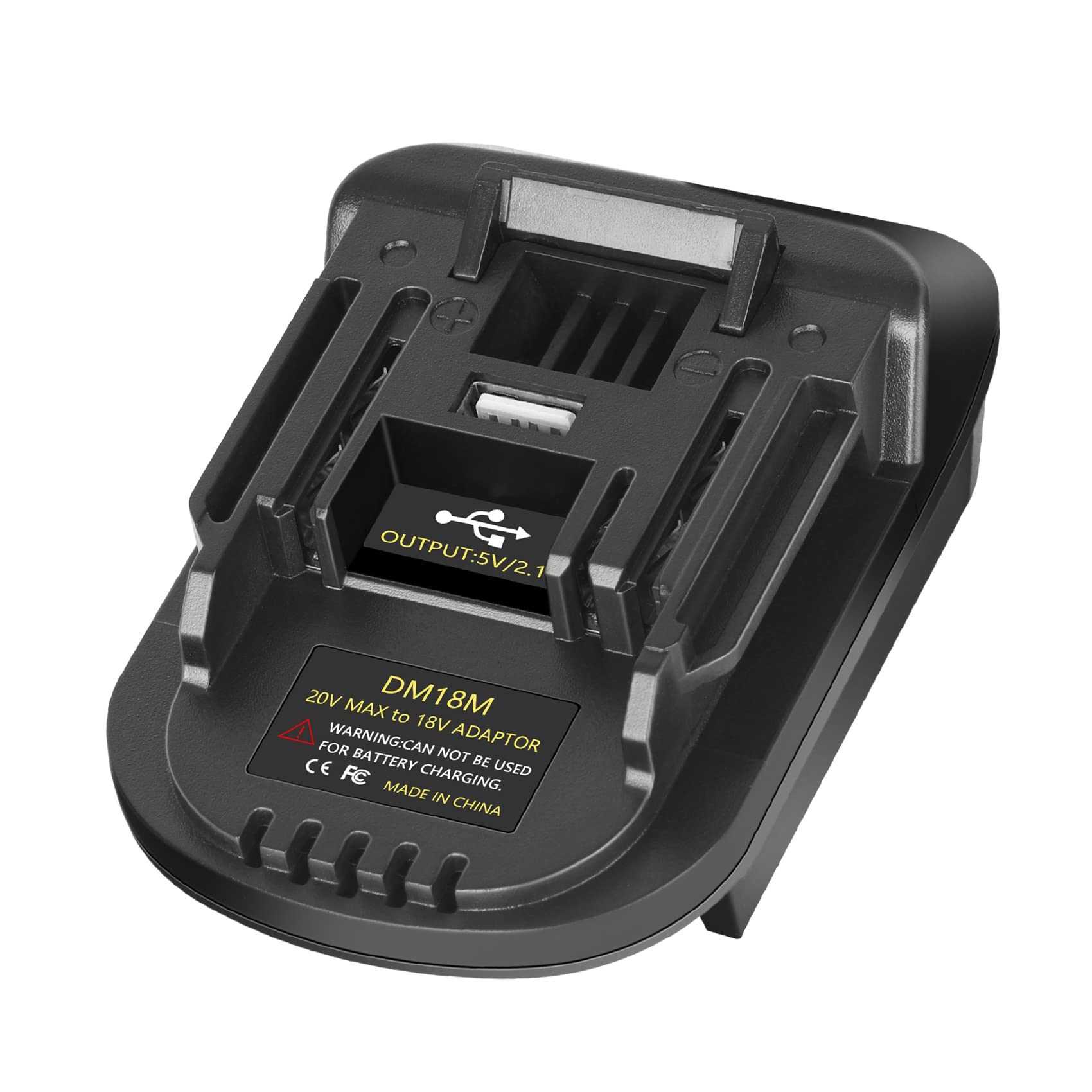 KUNLUN DM18M Pil Adaptörü Makita 18V Aletler için Dewalt 20V Pil ve Milwaukee M18 18V Pil Makita 18V Pil BL1830 BL1840 BL1850 USB Şarj Portu ile (Sadece Çıplak Adaptör)