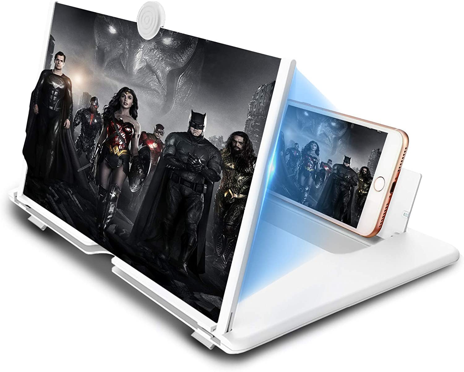 Yongheng 16 inç cep telefonu büyütme ekranı, 3D cep telefonu ekranı büyütücü, akıllı telefonlar için HD ekran büyüteci, film videoları izlemek için tüm akıllı telefonlar için uygundur (beyaz)