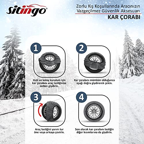Sitingo Oto Lastik Kar Çorabı Performance Series (XLarge)