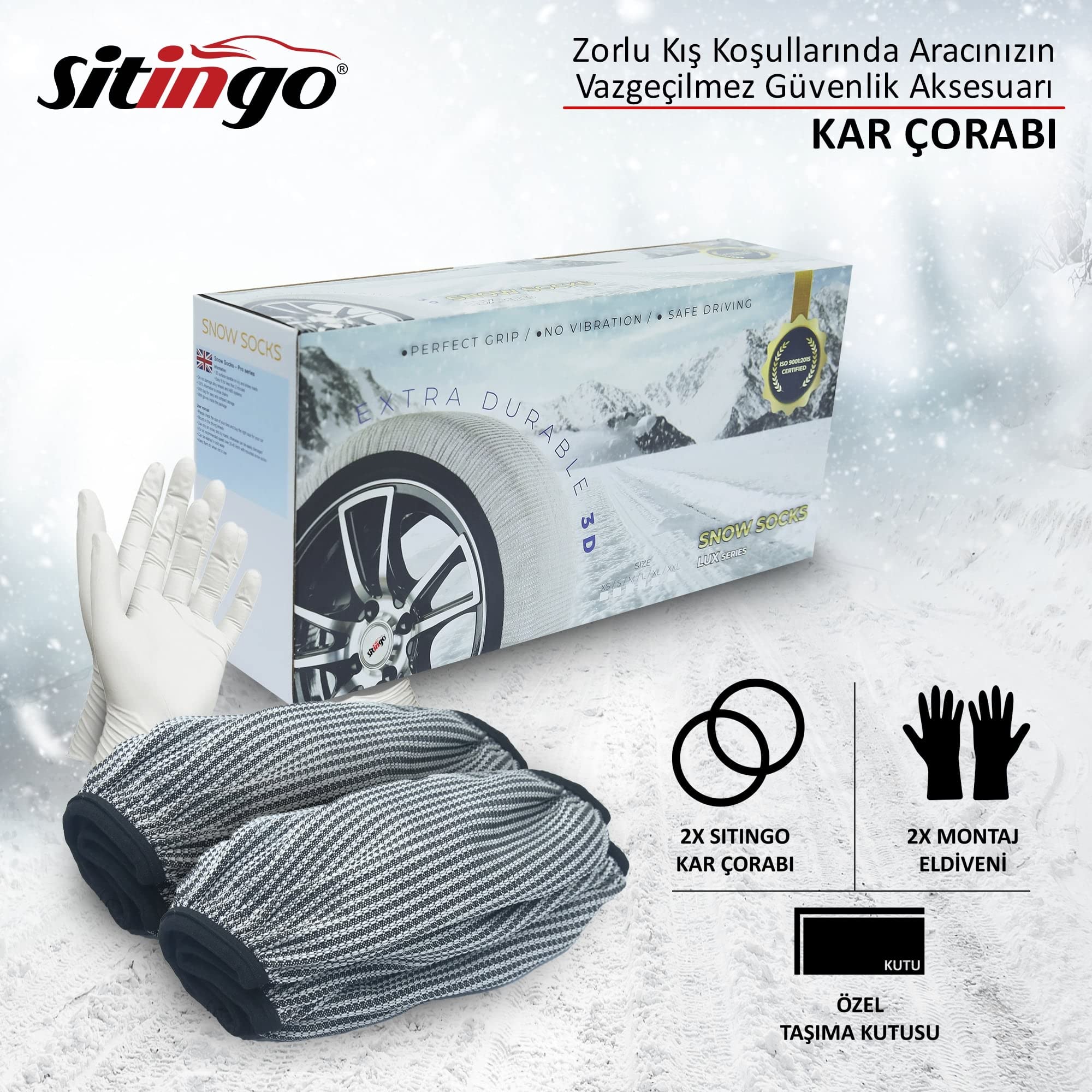 Sitingo Oto Lastik Kar Çorabı Performance Series (XLarge)