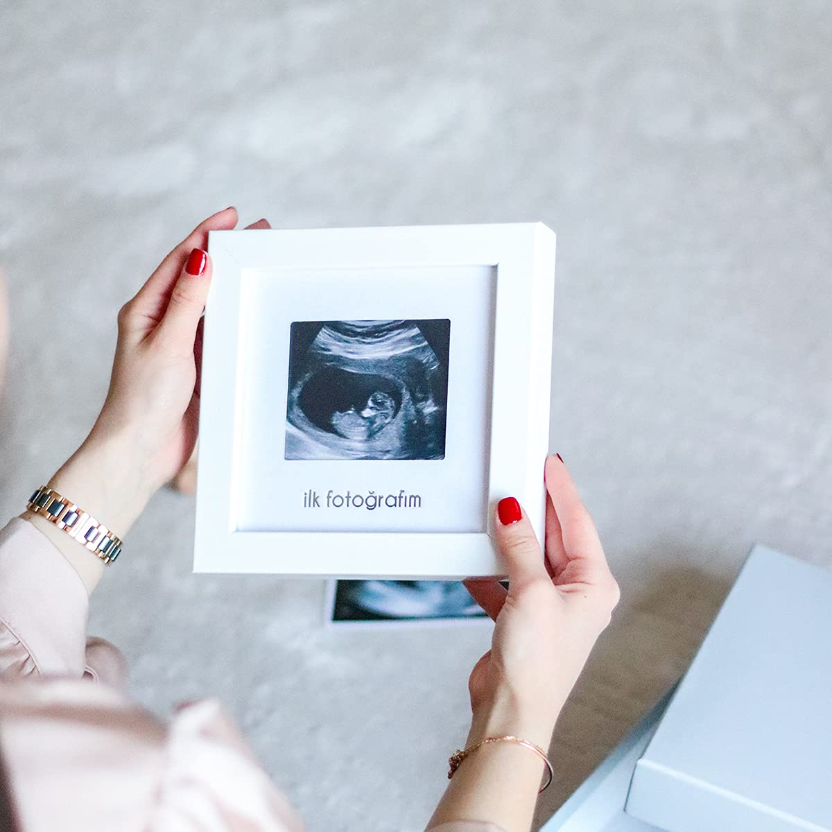 FUFİZU İlk Fotoğrafım Bebek Ultrason Çerçevesi - Bebek Odası Resim Anı Çerçevesi