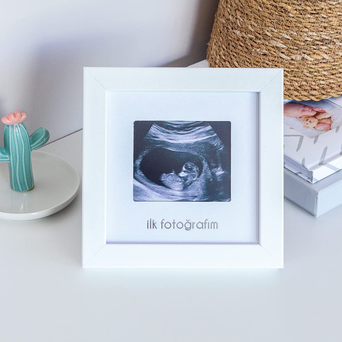 FUFİZU İlk Fotoğrafım Bebek Ultrason Çerçevesi - Bebek Odası Resim Anı Çerçevesi