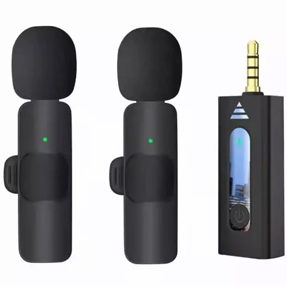 Coverzone Kablosuz Mikrofon Wireless İkili Yaka Mikrofonu 3.5mm Aux Girişli Sokak Müzisyenleri Amfi