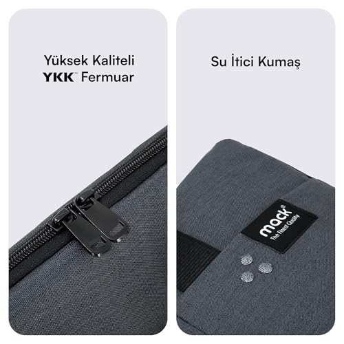 MACK Cityfit MCC-703 Laptop Çantası, Erkekler ve Kadınlar için Profesyonel Bilgisayar Çantası, 15.6 inç Notebook Çantası, Evrak Çantası, Siyah