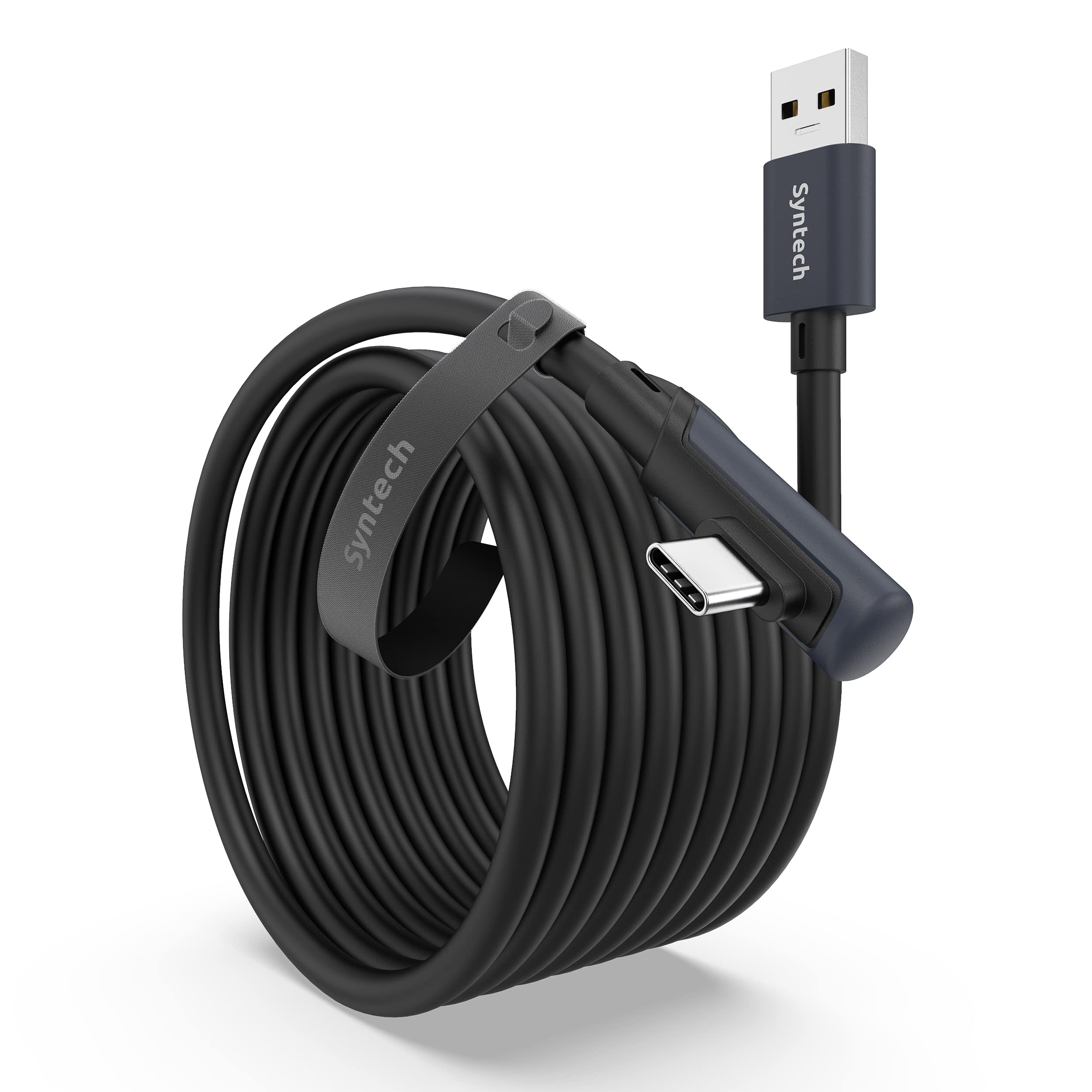 Syntech Bağlantı Kablosu 16 FT Quest2/Quest Pro/Pico 4 Aksesuarları ve PC/Steam VR, Yüksek Hızlı PC Veri Transferi, VR Kulaklık ve Oyun Bilgisayarı için USB C Kablosu, Siyah