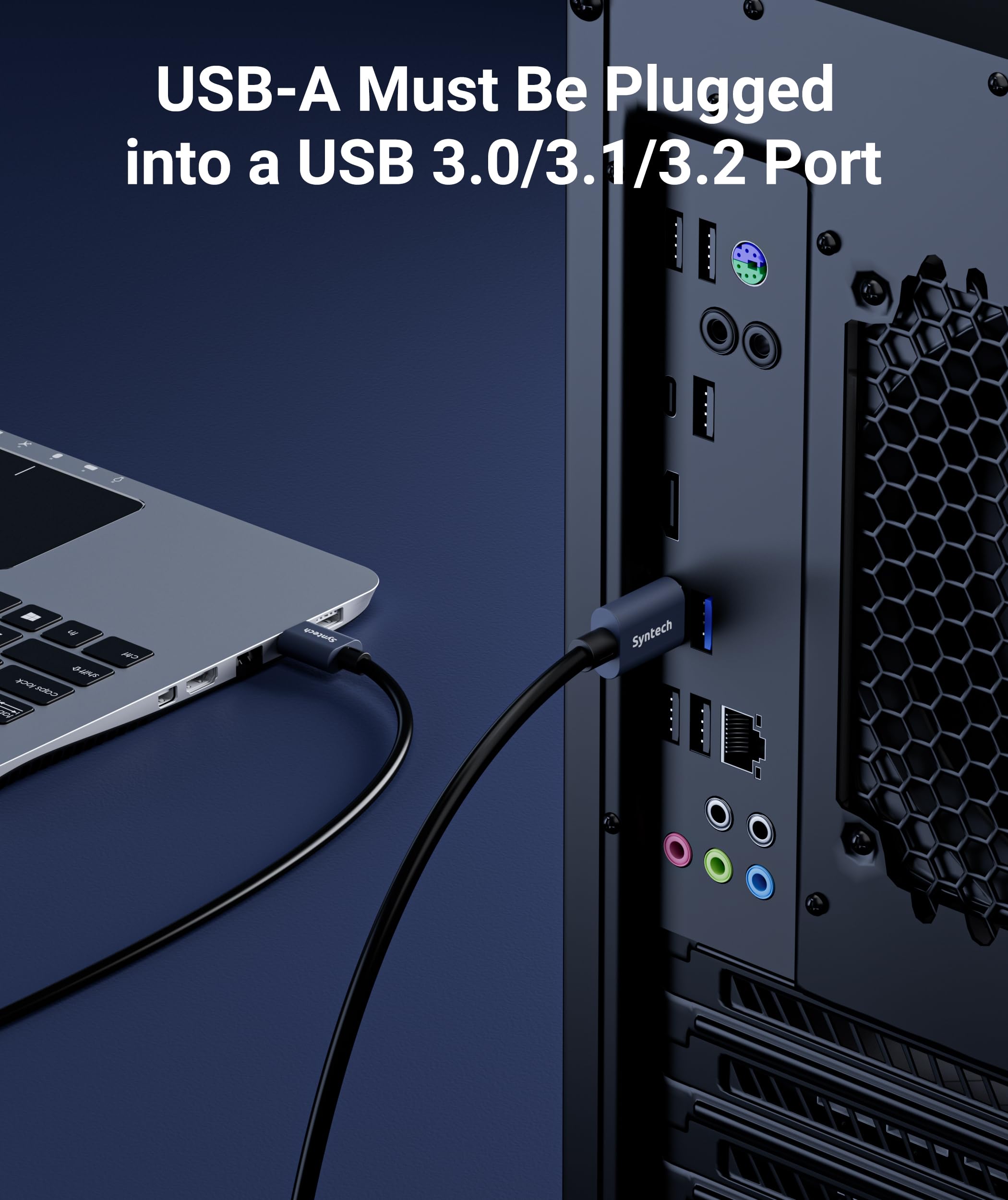 Syntech Bağlantı Kablosu 16 FT Quest2/Quest Pro/Pico 4 Aksesuarları ve PC/Steam VR, Yüksek Hızlı PC Veri Transferi, VR Kulaklık ve Oyun Bilgisayarı için USB C Kablosu, Siyah
