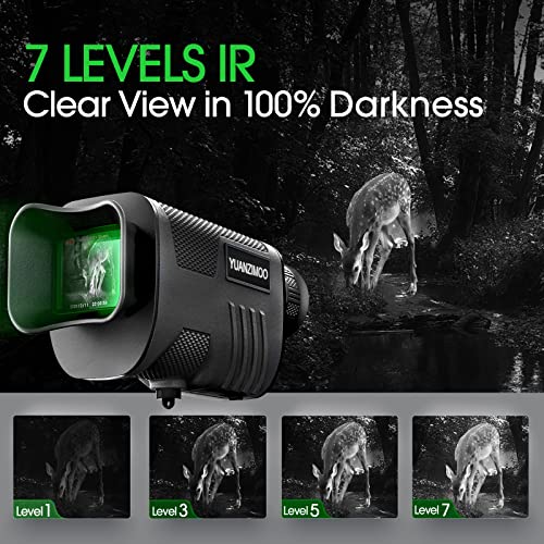 Gece Görüşlü Monoküler Dijital Kızılötesi Monoküler Teleskop 8X Zoom ile %100 Karanlık için 2000 mAh Şarj Edilebilir Pil Yükseltme Tripod 32 GB SD Kart ve Kart Okuyucu, Yetişkin Avcılık Kamp Yeşil