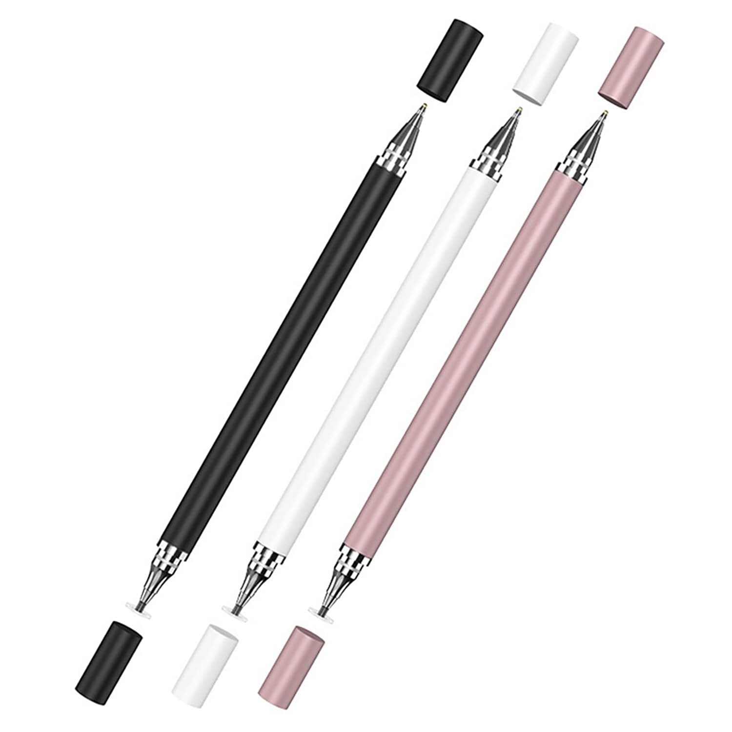 Microcase Universal Telefon Tablet iPad 2in1 Disk Uçlu Stylus Pen Dokunmatik Kalem - AL3463 (Beyaz)
