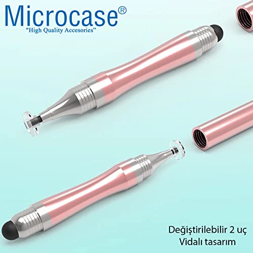 Microcase Universal Telefon Tablet iPad 2in1 Disk Uçlu Stylus Pen Dokunmatik Kalem - AL3464 (Siyah)