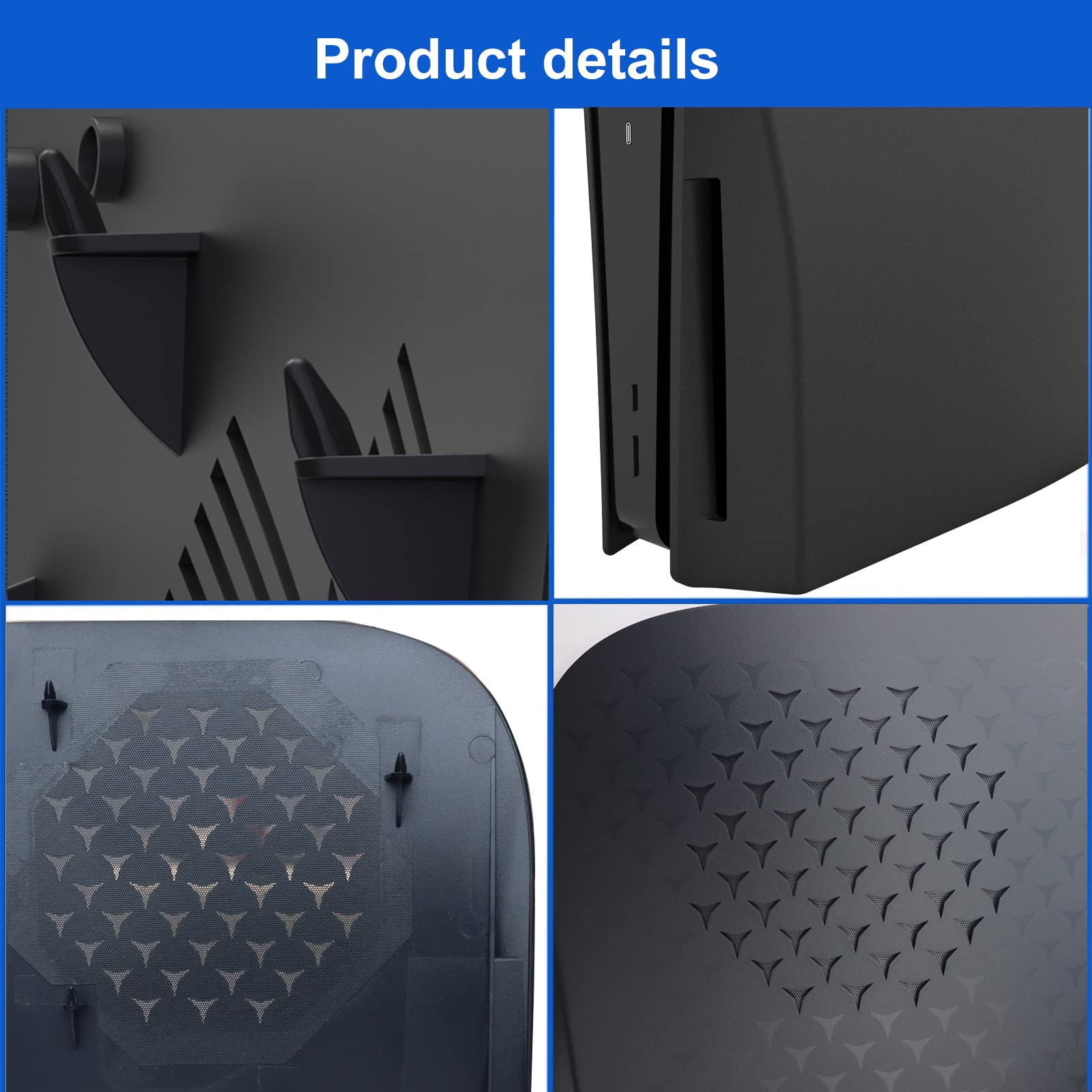 PS5 Console Face Plates, Playstation 5 Accessories with Fan Vents Faceplate，with Dust Filter for Cooling Vents，Shockproof ABS Shell Cover Case - Disc Edition