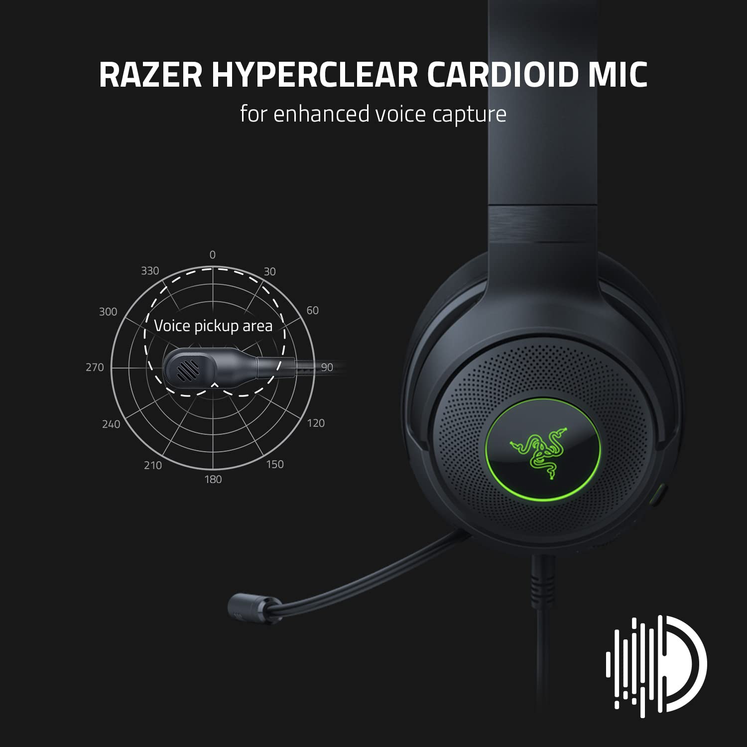 Razer Kraken V3 X Kablolu USB Oyun Kulaklığı: Hafif Yapı - Triforce 40mm Sürücüler - HyperClear Kard