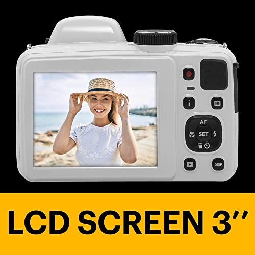 KODAK PIXPRO Astro Zoom AZ425 Dijital Fotoğraf Makinesi -20MP, 42x Optik Zoom, 3 inç LCD Ekran, 1080P Full HD Video, 24mm Geniş Açı (Beyaz)
