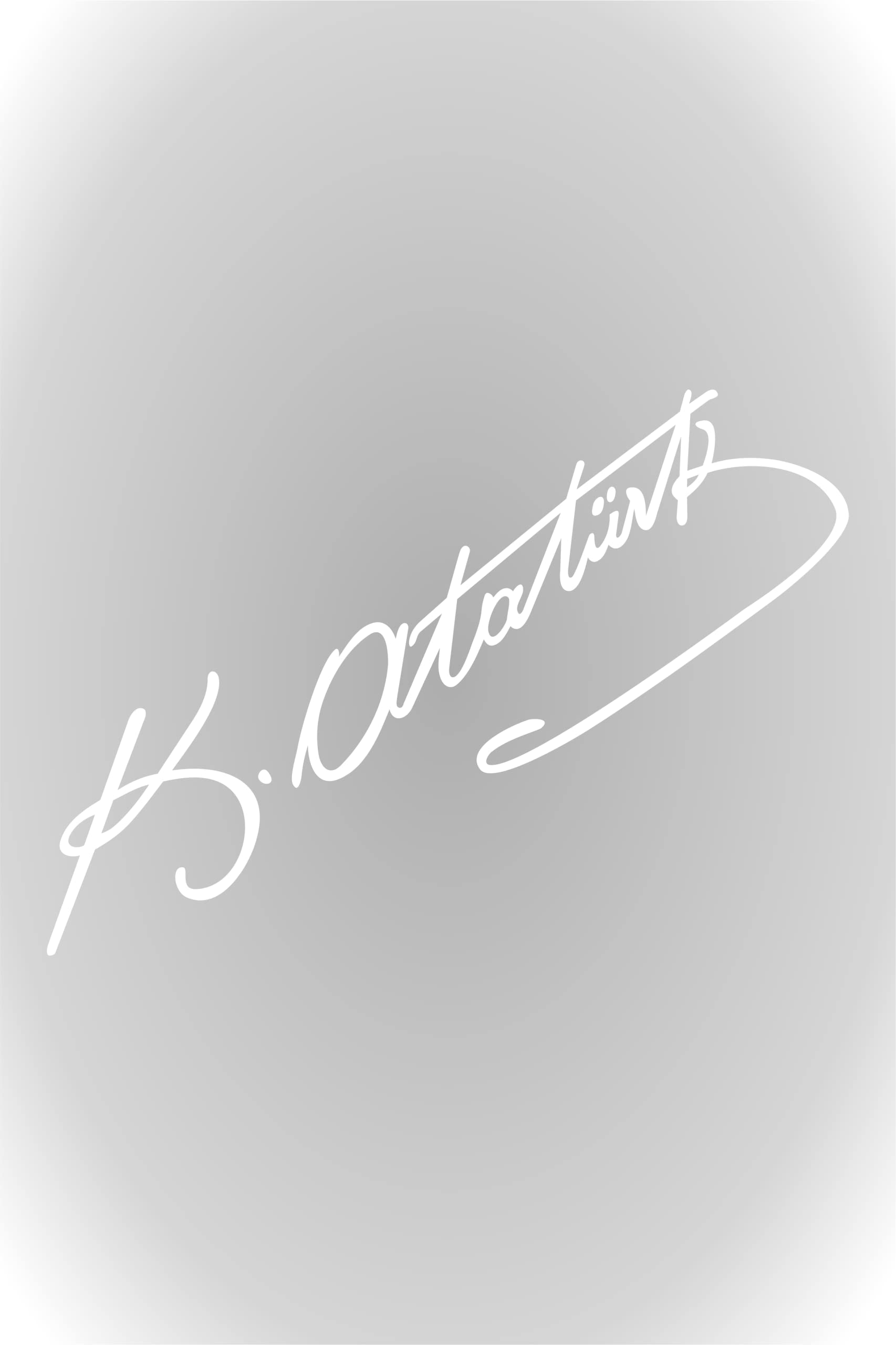 Quart Aksesuar Kemal Atatürk Imza Sticker Araba, Oto Araç Sticker Beyaz 20 x 5,5 cm