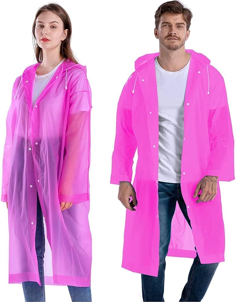 KKDSTOCK Work Safety Equipment Panço yağmurluk, üniseks, tekrar kullanılabilir, şeffaf, PEVA taşınabilir, su geçirmez yağmurluk, nefes alır, seyahat, yürüyüş, bisiklet ve kamp için (Pembe)