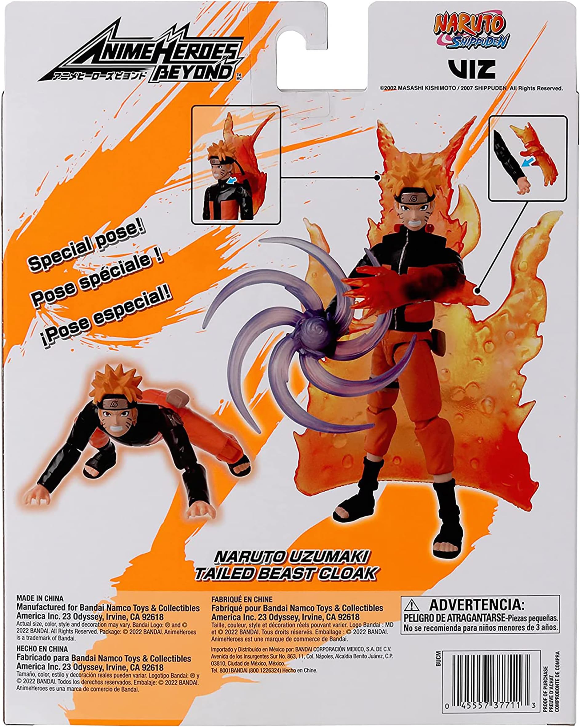 BANDAI, 16 cm Anime Heroes Naruto Uzumaki Figür ve Aksesuar Seti