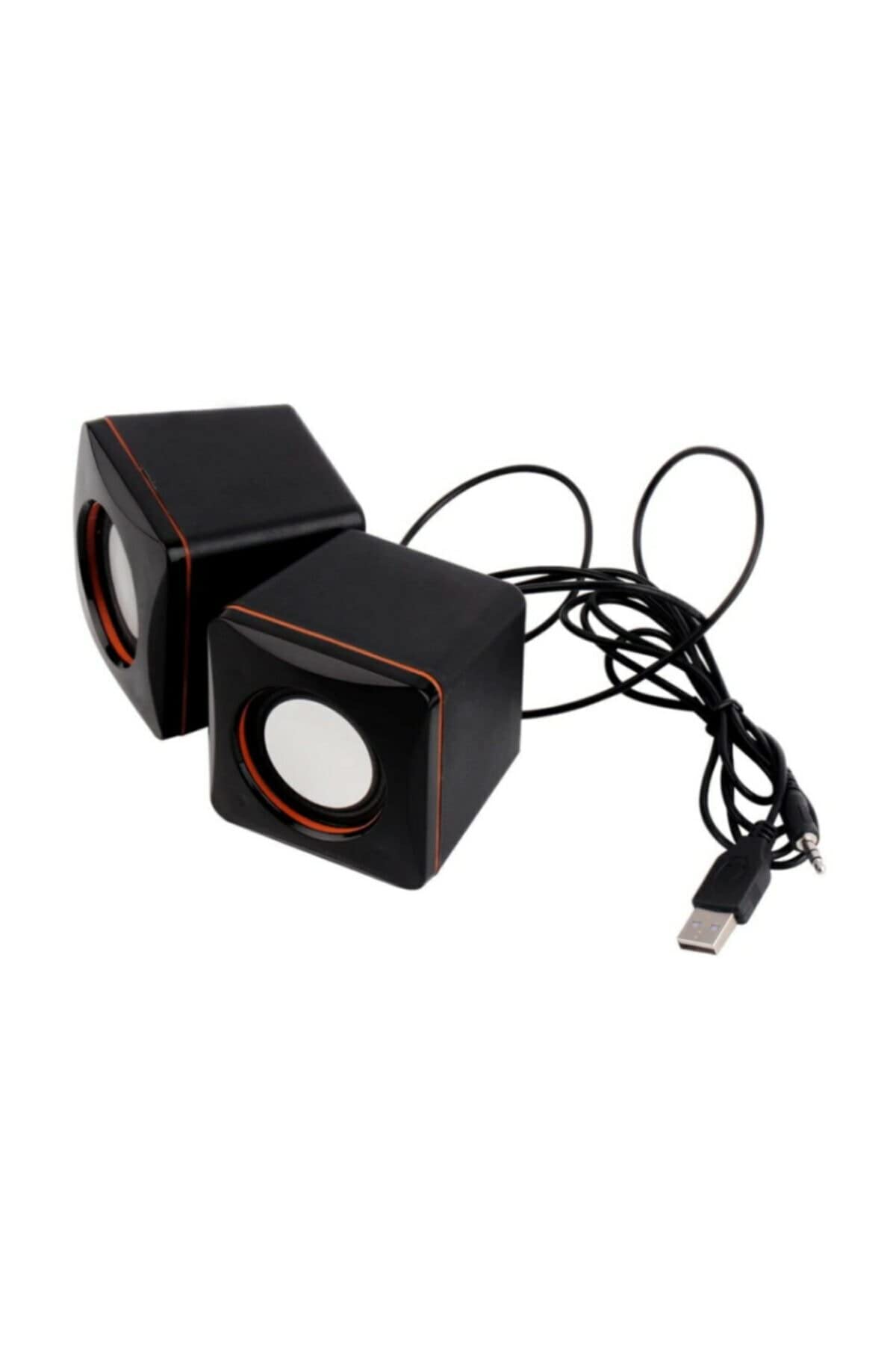 Kablolu Aux Usb Mini Multimedia Hoparlör Aux Girişli Usb Kablolu Pc Laptop Speaker Ses Sistemi 1+1