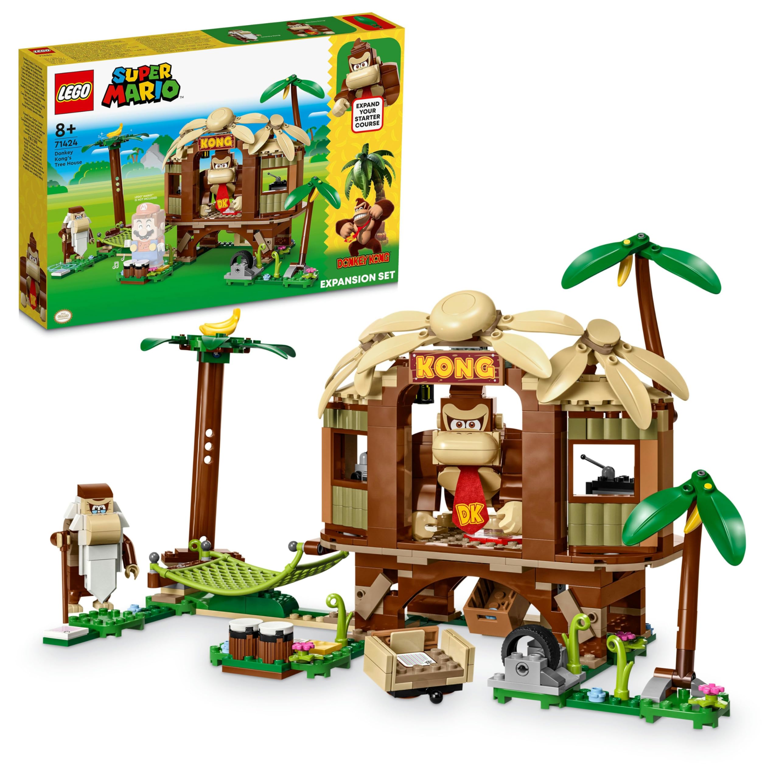 LEGO Super Mario Donkey Kong’un Ağaç Evi Ek Macera Seti 71424 Oyuncak Yapım Seti (555 Parça)