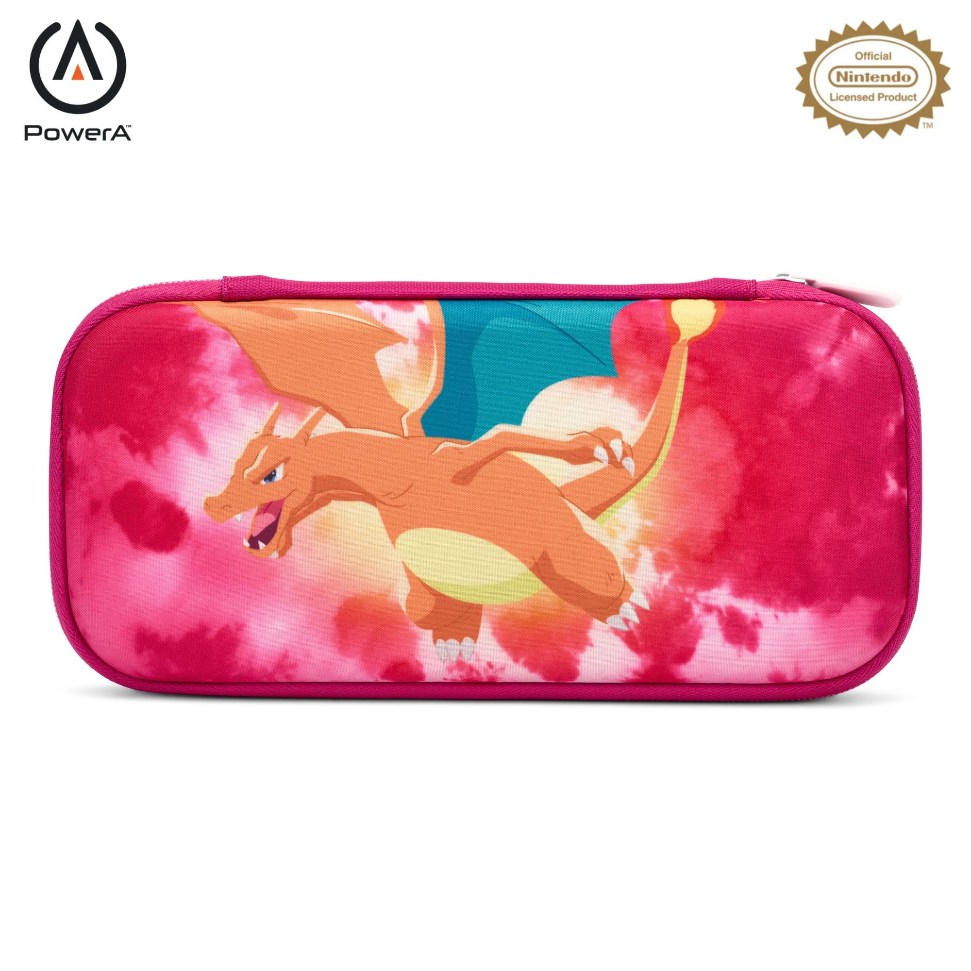 PowerA Nintendo Switch veya Nintendo Switch Lite için ince kılıf - Tie Dye Charizard, koruyucu kılıf, oyun kılıfı, sap, konsol cebi, aksesuar saklama, resmi lisanslı