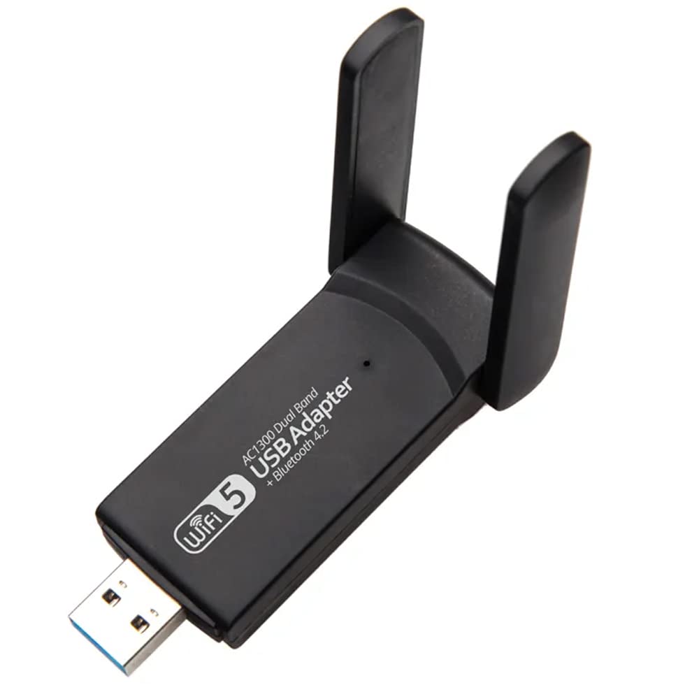 Coverzone Wireless Adaptör Wifi Ağ Kartı Masaüstü Bilgisayar Pc ile Uyumlu 2,4G 5G Destekler 1300Mbps Usb 3.0 Dual Band Usb Adapter 2,4Ghz-5,82Ghz AC1300