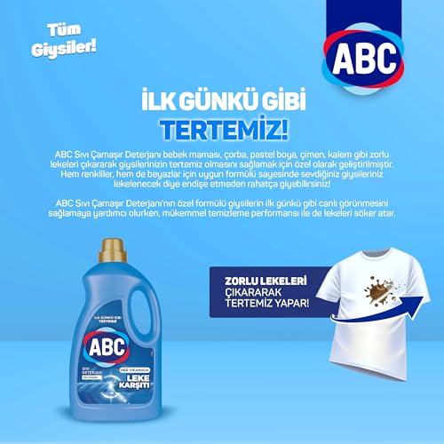 ABC DETERJAN Sıvı Çamaşır Deterjanı Leke Karşıtı 3 L
