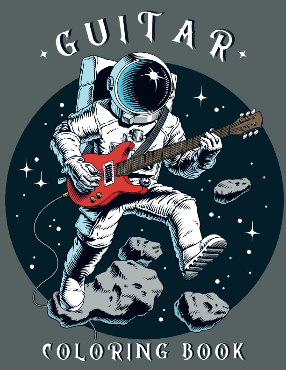 Guitar Coloring Book: Rock Theme Colouring for Adults Guitarists