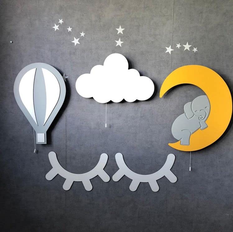 Windly Concept Fil Balon Kirpik Gece Lambası Çocuk Odası Bebek Odası Dekoratif Led Aydınlatma