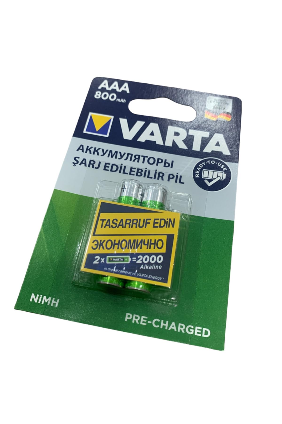 800 Ince Aaa Şarj Edilebilir Pil Tansiyon Aleti Cihazı Için Aaa Ince Şarzlı Pil Varta 800mah