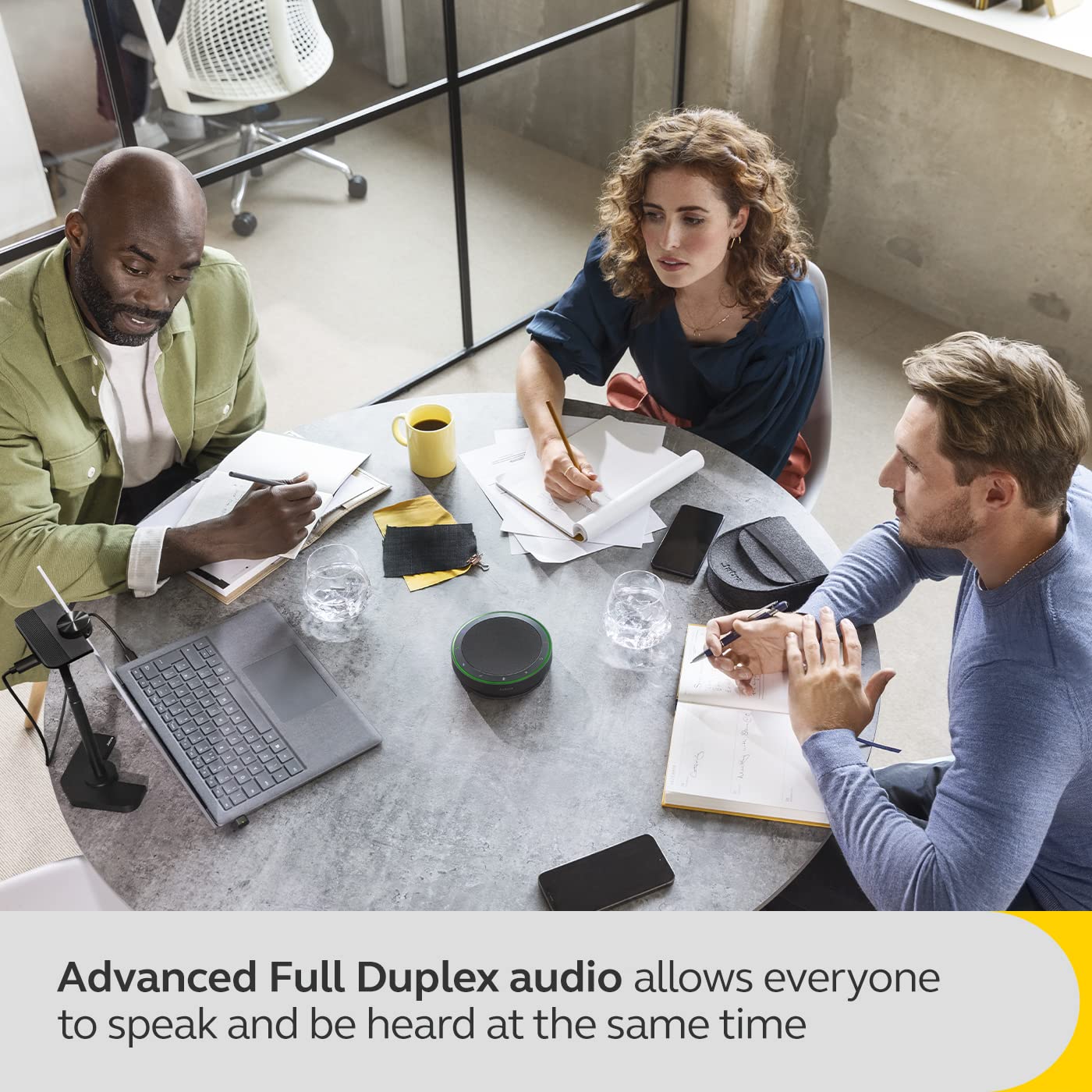 Jabra Speak2 75 Kablosuz Bluetooth Hoparlör - 4 Gürültü Önleyici Mikrofonlu Taşınabilir Hoparlör, 65 mm Tam Aralıklı Hoparlörler ve Süper Geniş Bant Ses - Sertifikalı Microsoft Teams Hoparlörü - Koyu