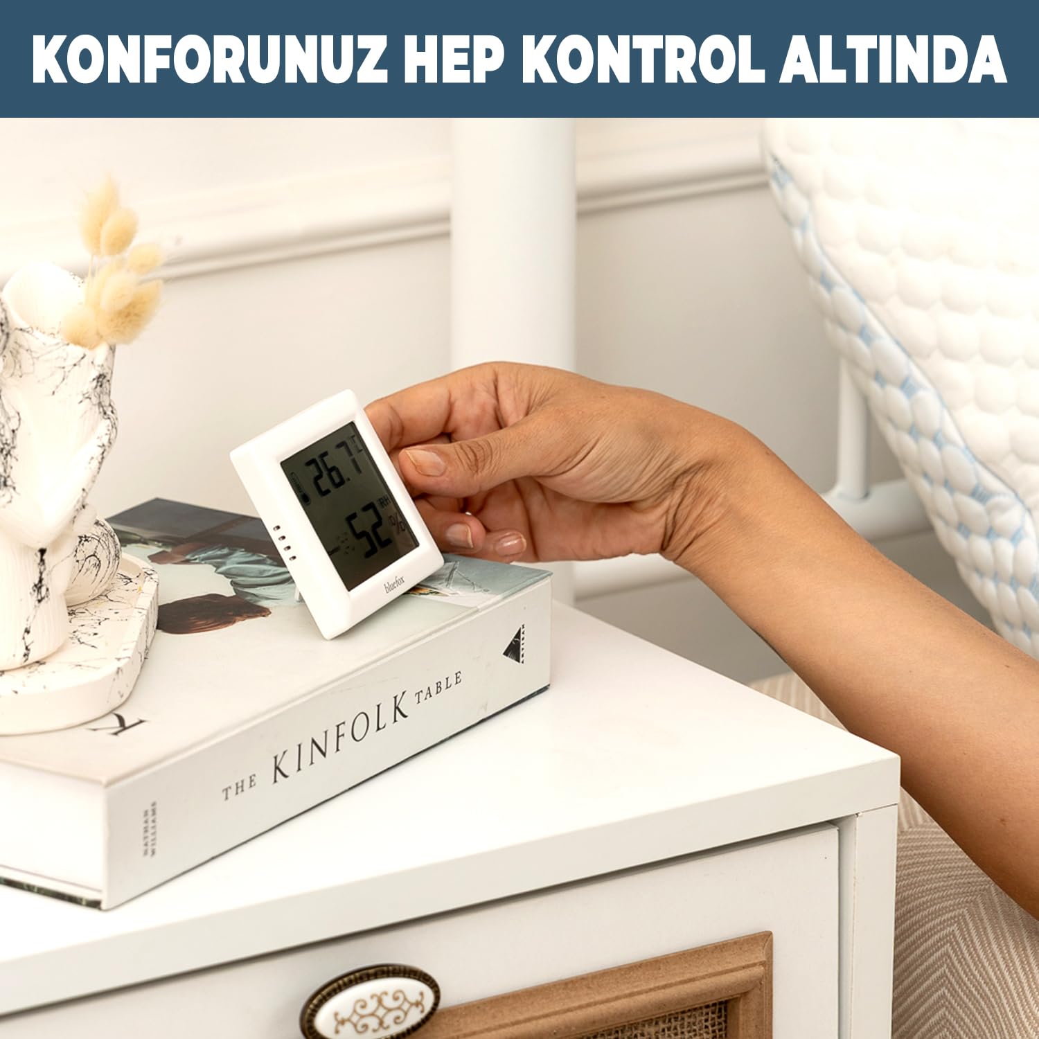 Bluefox Dijital Oda Termometresi ve Nem Ölçer – LCD Ekranlı, Kompakt Higrometre, İç Mekan Sıcaklık ve Nem Takibi, Mıknatıslı & Ayaklı & Duvar Tipi Kullanım – Mutfak, Bebek Odası, Ofis, Sera için Uygun