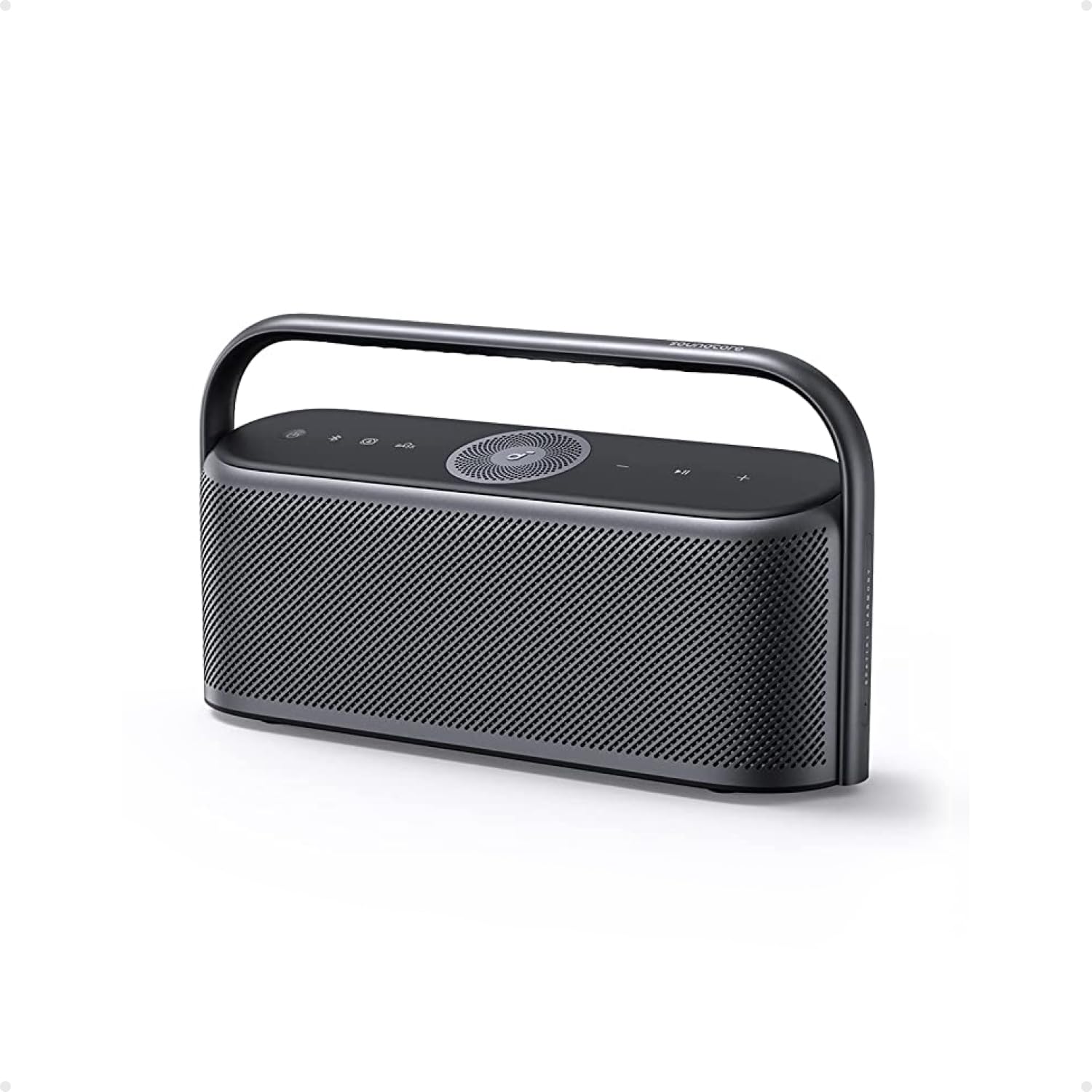 Soundcore Motion X600 Bluetooth Hoparlör, 50W Uzamsal Ses, IPX7 Su Geçirmez, 12 Saat Çalma Süresi, Profesyonel Ekolayzır, Taşıma Kolu, AUX Girişi, Siyah - A3130