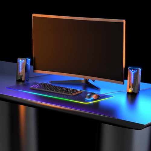 Lecoo DS104 Kablolu USB + 3.5mm Jack Girişli, 6W Yüksek Çözünürlüklü Ses, RGB Aydınlatmalı PC/Tablet/Laptop/TV/Telefon Tak Çalıştır Kolay Kurulum Kompakt Masaüstü Hoparlör Siyah