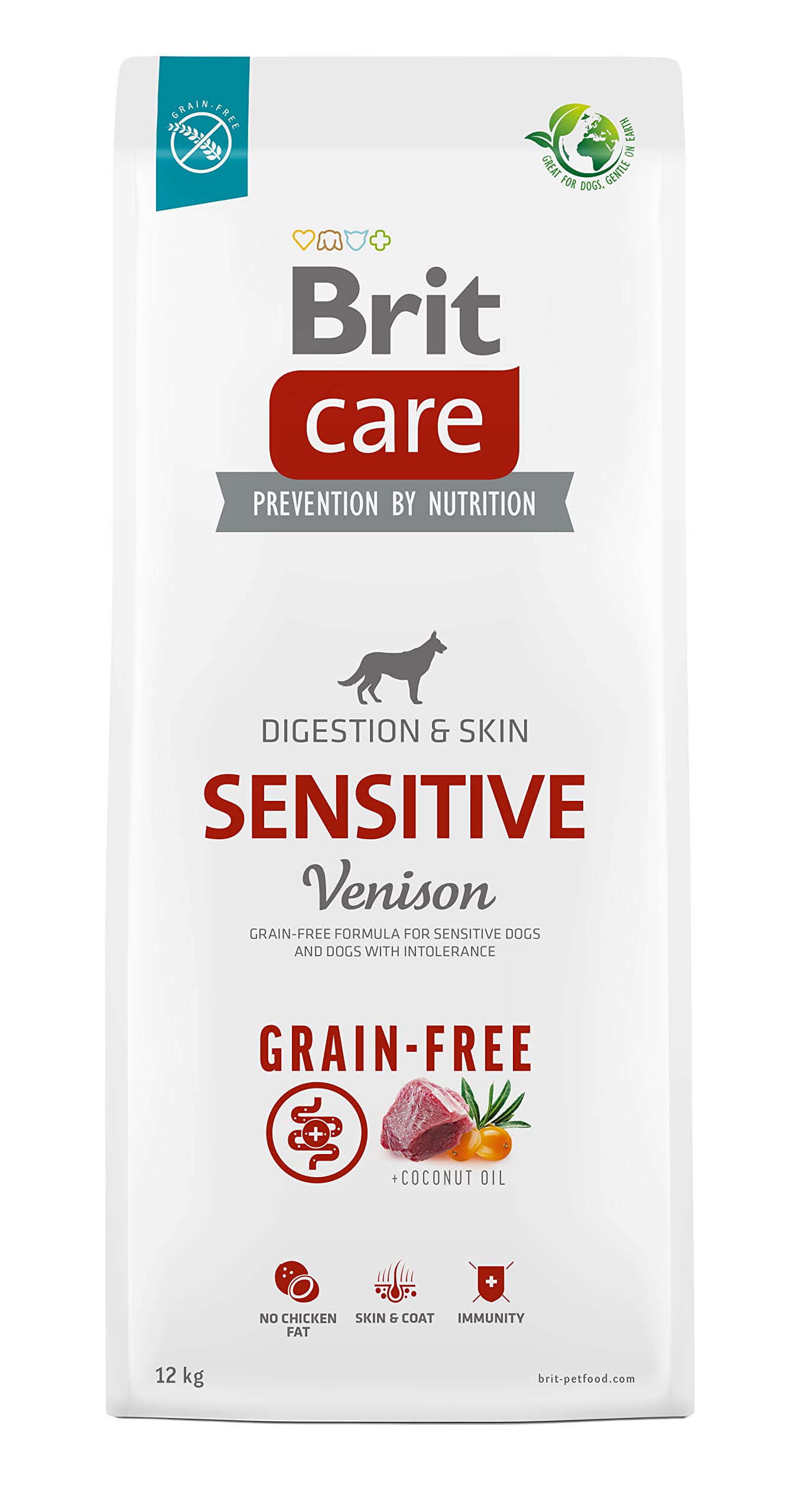 Brit Care Sensitive, Sindirim Sistemi, Gıda İntoleransı Ve Deri Hassasiyetine Sahip Köpekler İçin, Tahılsız, Geyik Etli Kuru Mama, 12 kg