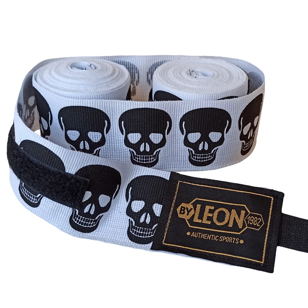 By Leon 1982 Big Skulls Kuru Kafa 5 Metre Boks Bandajı (Beyaz)
