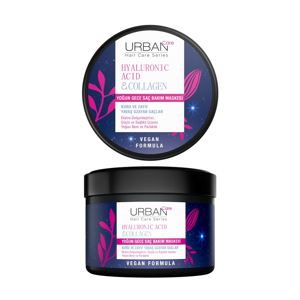 URBAN Care Hyaluronik Asit & Kolajen Kuru ve Cansız Saçlara Özel Yoğun Gece Saç Bakım Maskesi 230 ml-vegan