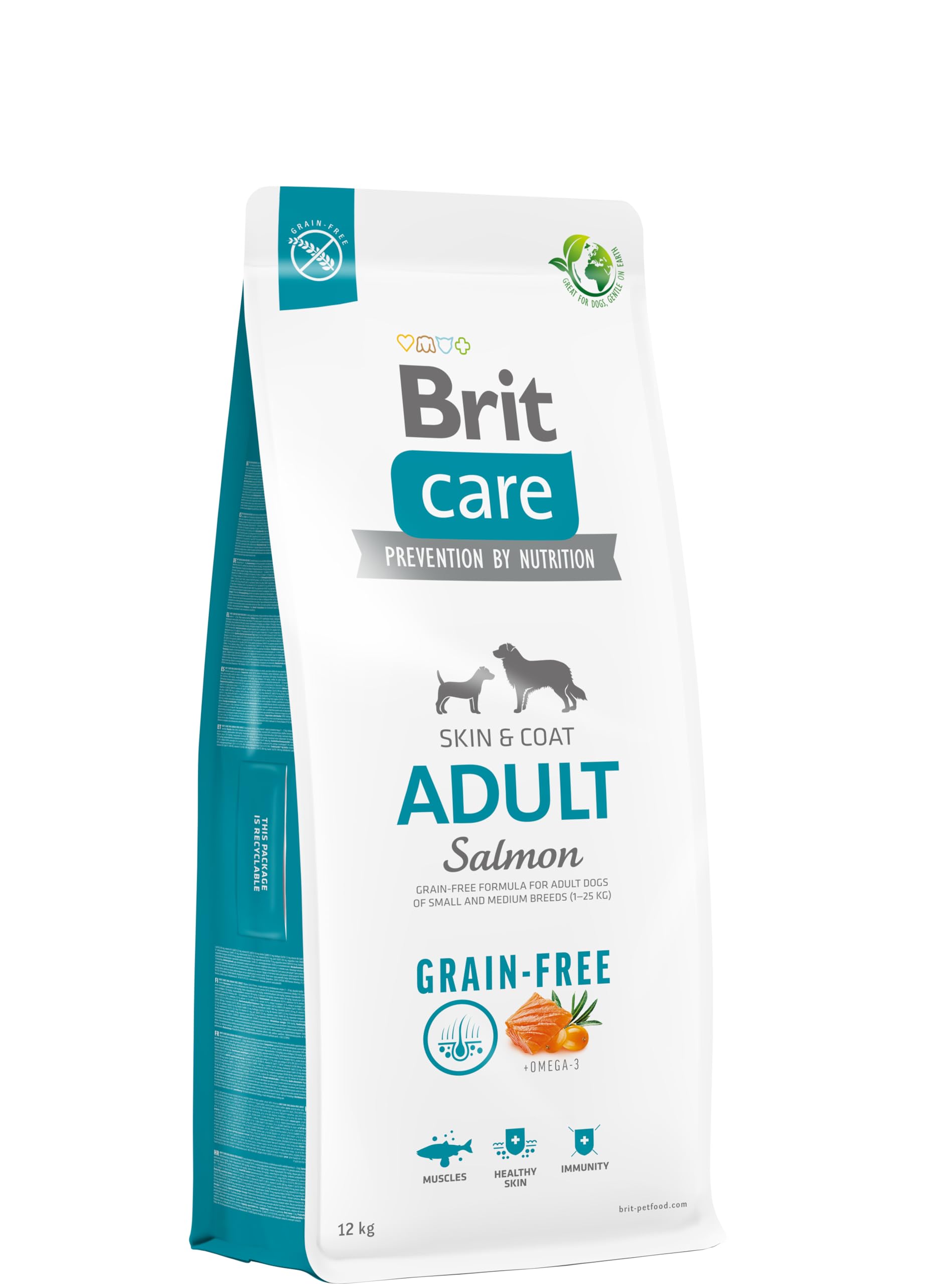 Brit Care Skin & Coat, Deri Ve Tüy Hassasiyeti Olan, Yetişkin Köpekler İçin, Tahılsız, Somon Balıklı Kuru Mama, 12 kg