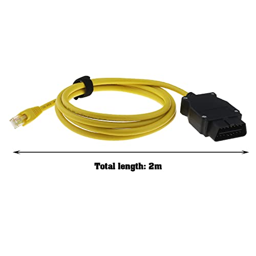 Be In Your Mind Enet OBD2 RJ45 Kablosu 2M Ethernet Kablosu Ethernet Konnektör Araçları OBDII Arayüzü Kablosu Araç Teşhis Kodlama için F-Serisi Teşhis