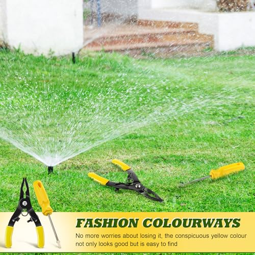 Gulfmew RainBird 1800/5000 Serisi Yağmurlama Başlığı Aleti ile Uyumlu Püskürtme Başlığı Aletleri ve Yağmurlama Aleti Seti, Çim Sulama Sistemi Onarımı için Tornavida Rotoru Temizleme Alet Seti, Sarı