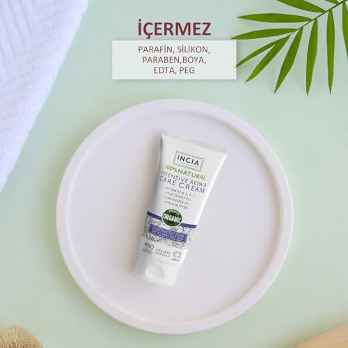 INCIA%100 Doğal Onarıcı Bakım Kremi Yoğun Nemlendirici Cilt Bakım Lavanta Avokado Shea Vegan 50 ml