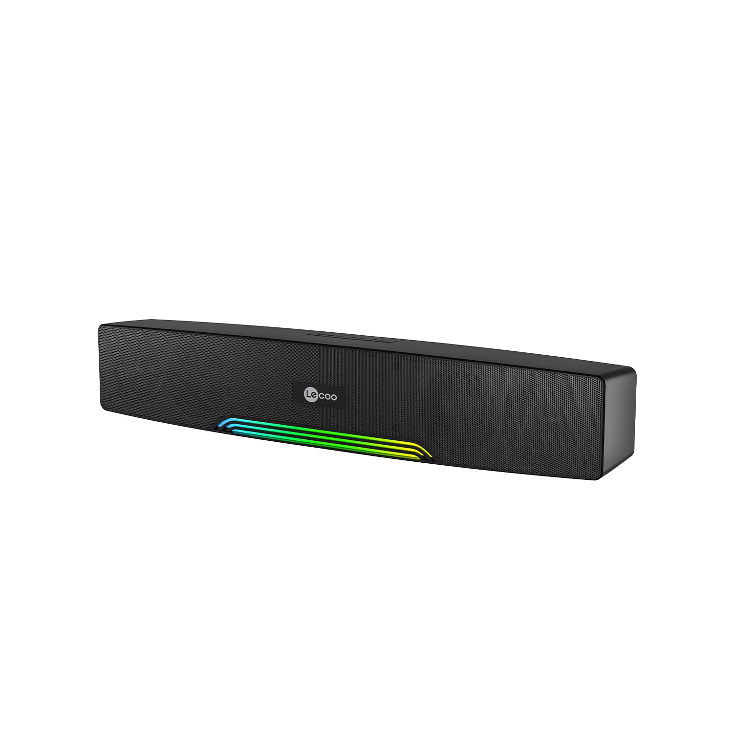 Lecoo DS109 10W Bluetooth Kablosuz RGB Aydınlatmalı Hoparlör - Masaüstü, PC, TV, Laptop Uyumlu, USB/SD Kart/AUX Girişi, 360° Surround Ses, Mikrofonlu Taşınabilir Soundbar Siyah
