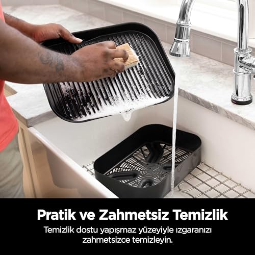 Ninja Woodfire Elektrikli BBQ Grill Smoker, 2400W, 7 Pişirme Fonksiyonu, Izgara, Smoker, Air Fry, Kızartma, Pişirmek, Yeniden Isıtma, Dehidrat, Led Gösterge, Tütsüleme