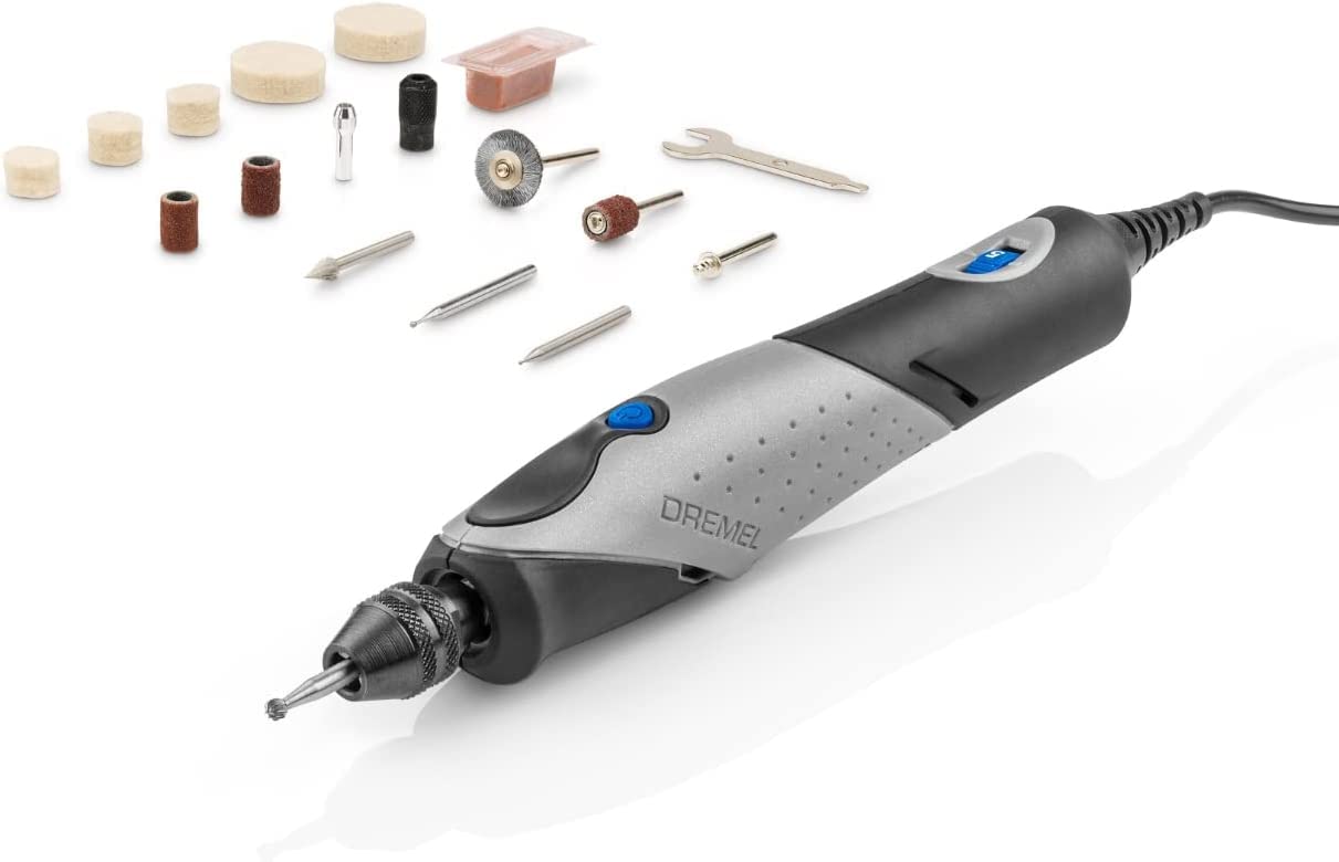 Dremel 2050 Stylo+ çok amaçlı alet 9 W set (15 aksesuar, değişken devir ayarı 22.000 devir/dakikaya kadar gravür ve diğer yaratıcı görevler için, cam, ahşap, deri, taş) karton ambalaj