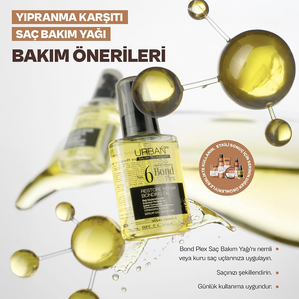 URBAN Care No.6 Bond Plex Yıpranma Karşıtı Saç Bakım Yağı 100ml- Vegan