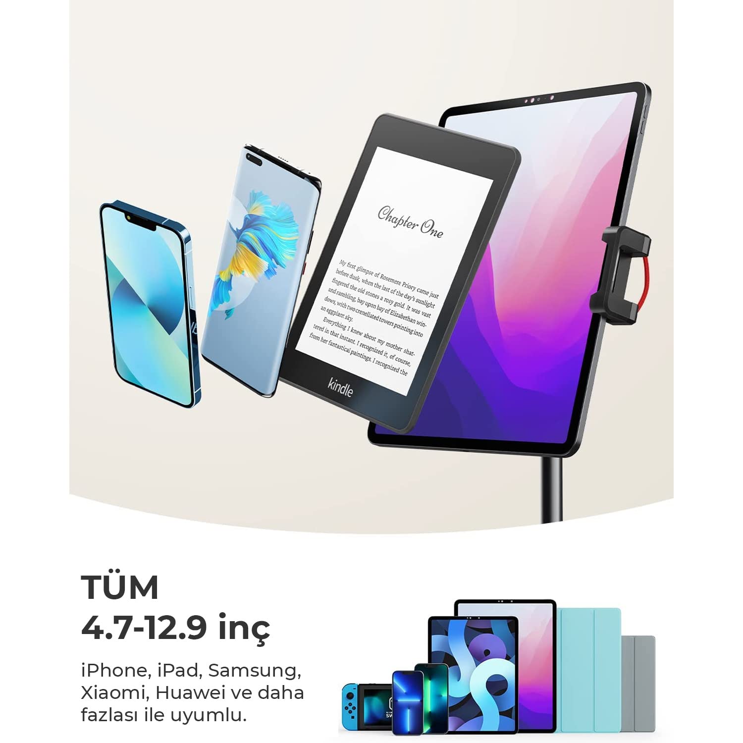 Bix Saiji S3E 360° Ayarlanabilir Tablet ve Telefon Tutucu Stand Siyah