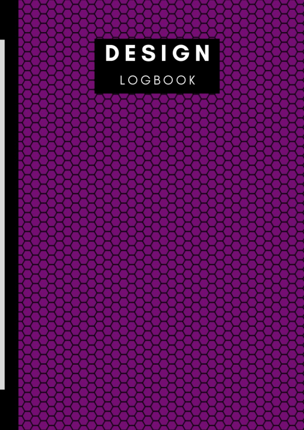 A4 Design Logbook 100 pages graph paper Black Beehive on Red Purple: Metric 5mm squared graph paper and high quality gloss cover by Elizabeth Banks