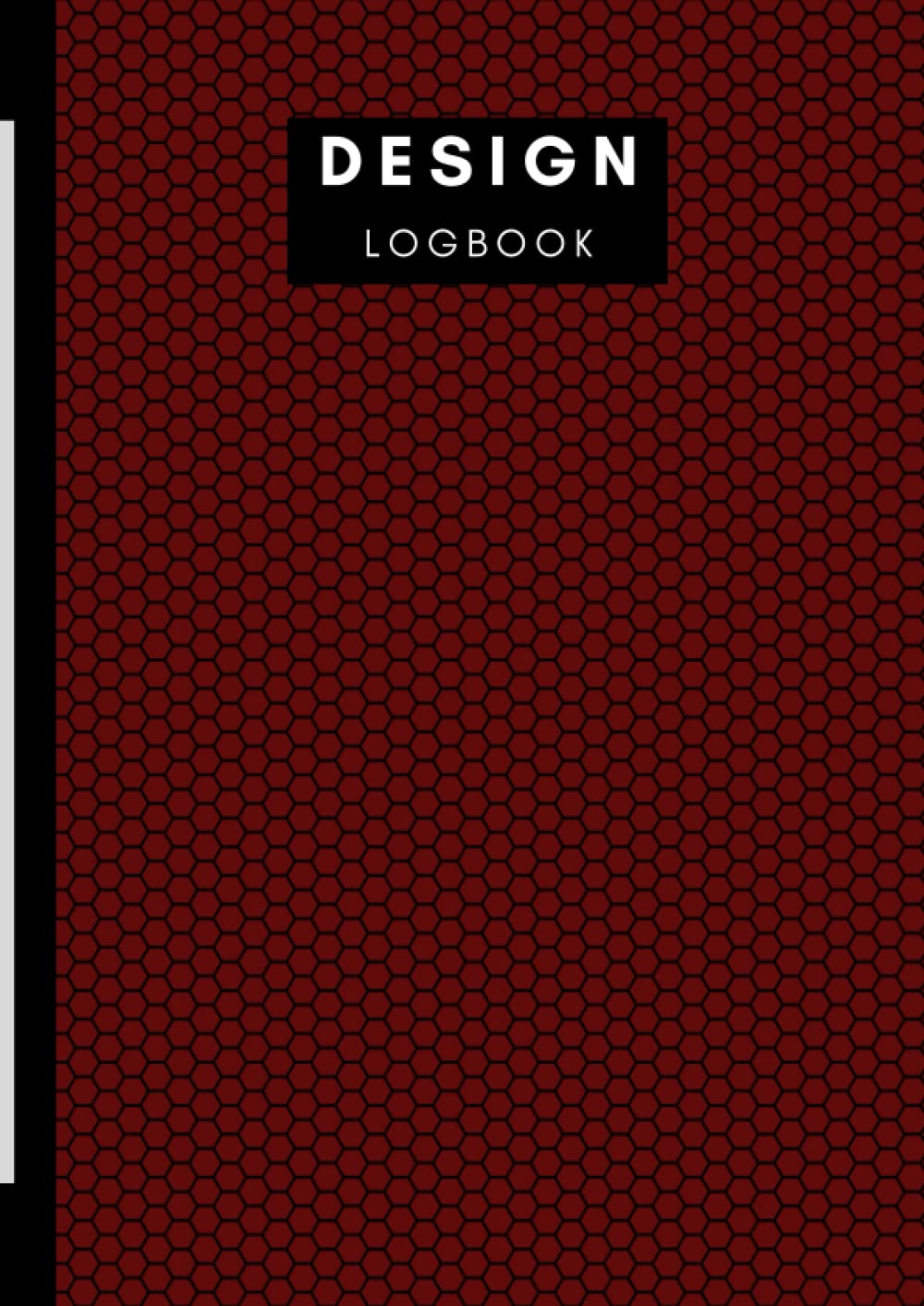 A4 Design Logbook 100 pages graph paper Black Beehive on Maroon: Metric 5mm squared graph paper and high quality gloss cover by Elizabeth Banks