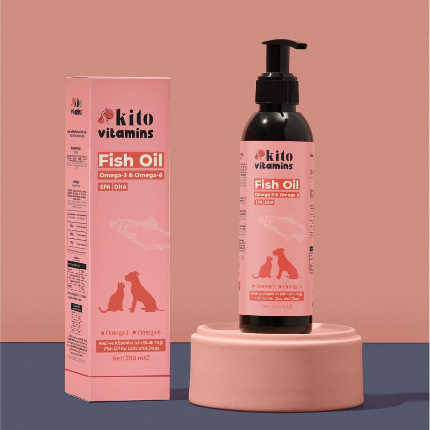 Kito Balık Yağı 200 ml (Kedi ve Köpekler için Omega 3 & 6 İçerikli Deri, Tüy, Eklem ve Kalp Sağlığı Destekleyici Balık Yağı)