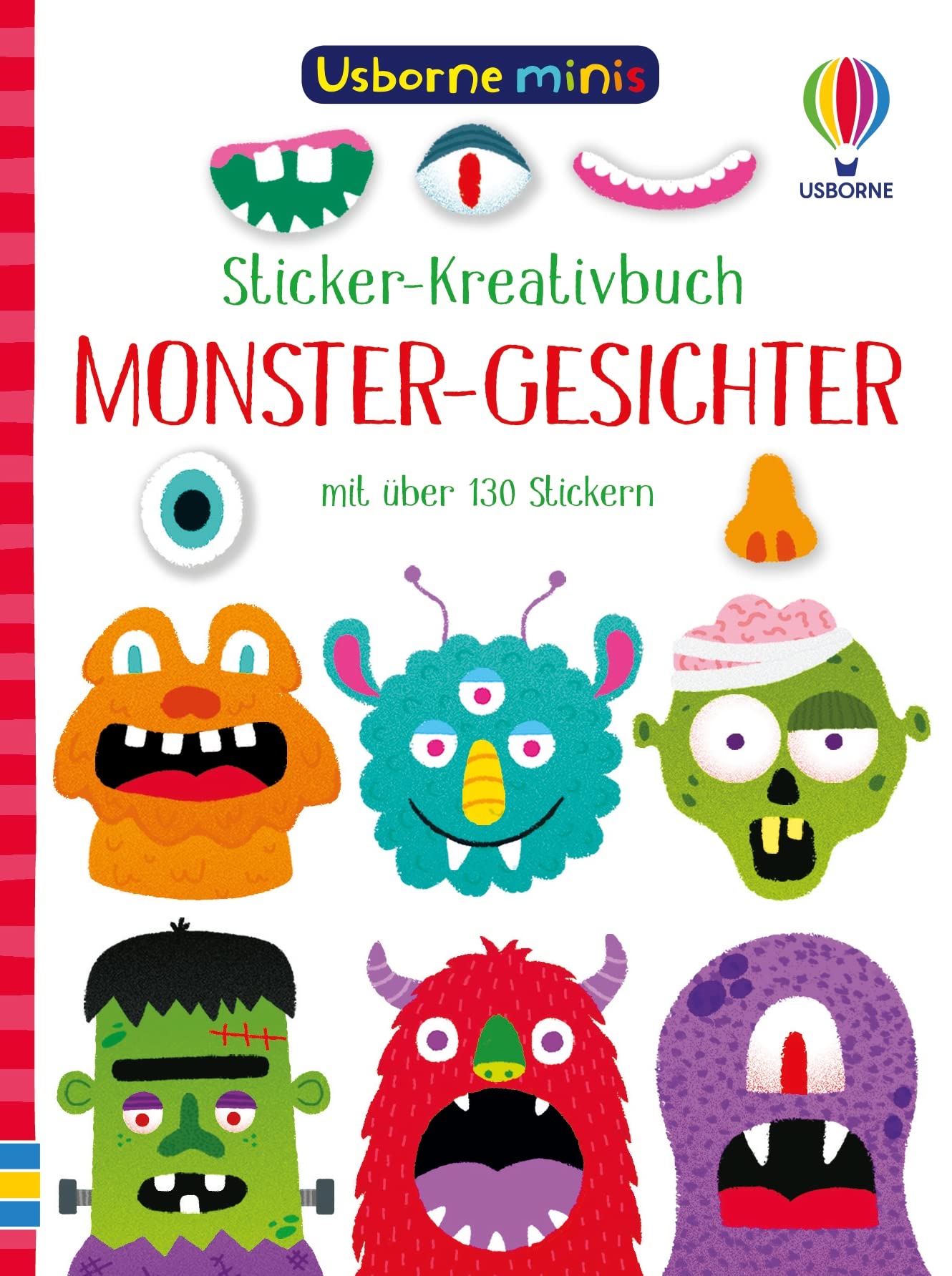 Usborne Minis - Sticker-Kreativbuch: Monster-Gesichter: Mini-Stickerbuch mit über 130 Stickern – ab