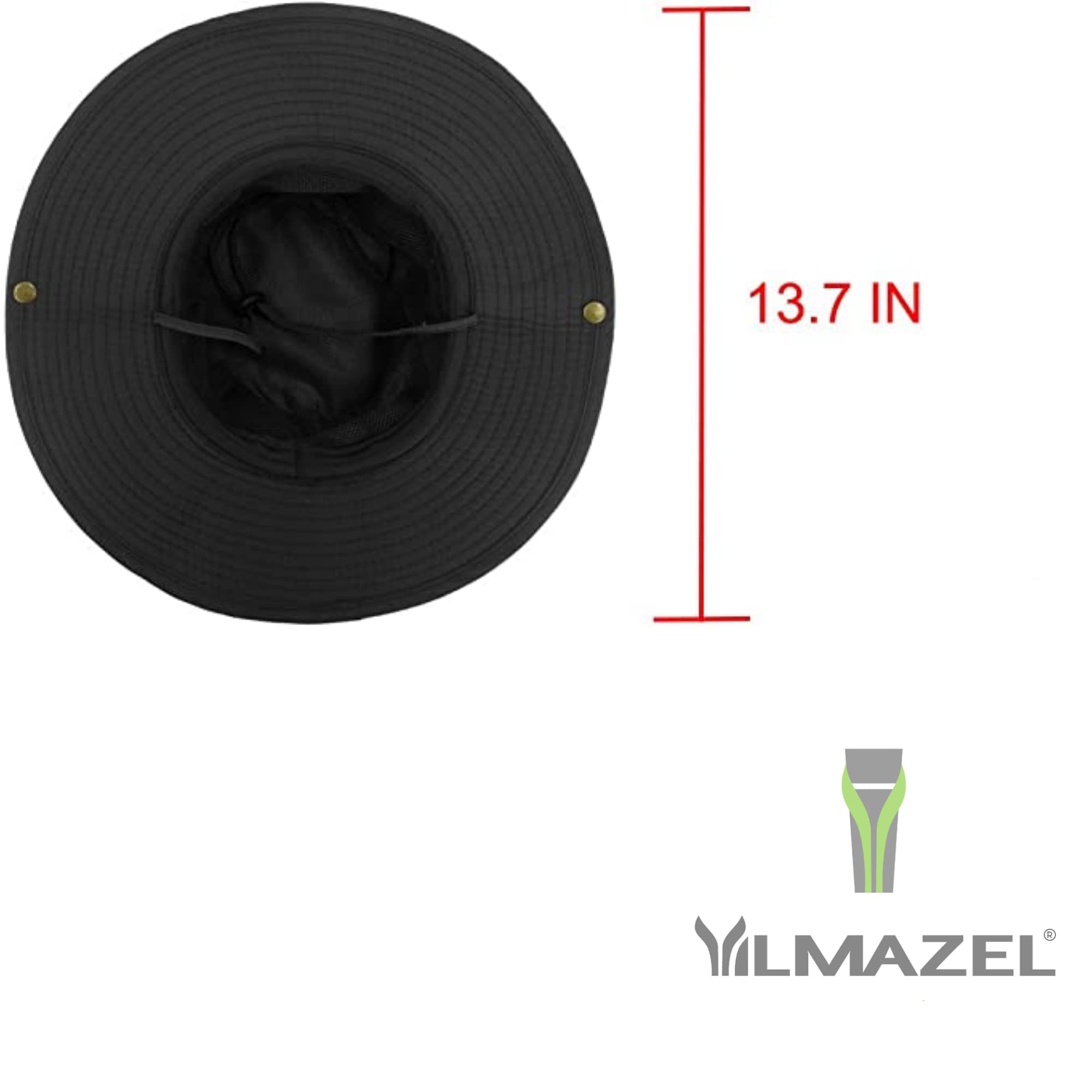 Yılmazel Safari Şapka Geniş Kenarlı Balıkçı Şapkası Katlanabilir Boonie Erkekler ve Kadınlar için Açık Güneş Şapkası -Yürüyüş, Kamp, Bisiklete binme, Balık Tutma (Siyah)