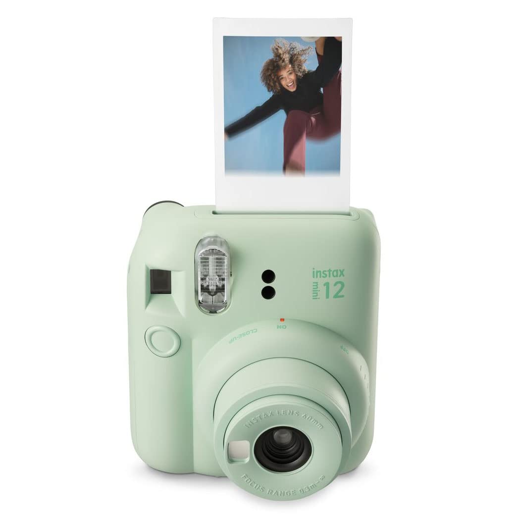 Instax Fujifilm Mini 12 şipşak fotoğraf makinesi, 40 çekim, nane yeşili