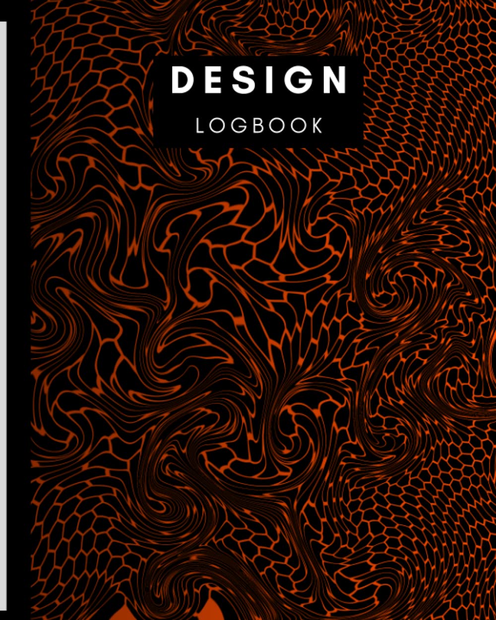 8" x 10" Design Logbook with graph paper - 100 pages - Twisted Gradient Beehive - Orange to black: Imperial 1/4” squared white graph paper and high quality gloss cover by Elizabeth Banks